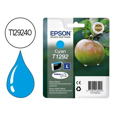Ink-jet epson stylus t1292 cian sx420w / 425w / office bx305f / bx320f -alta capacidad-