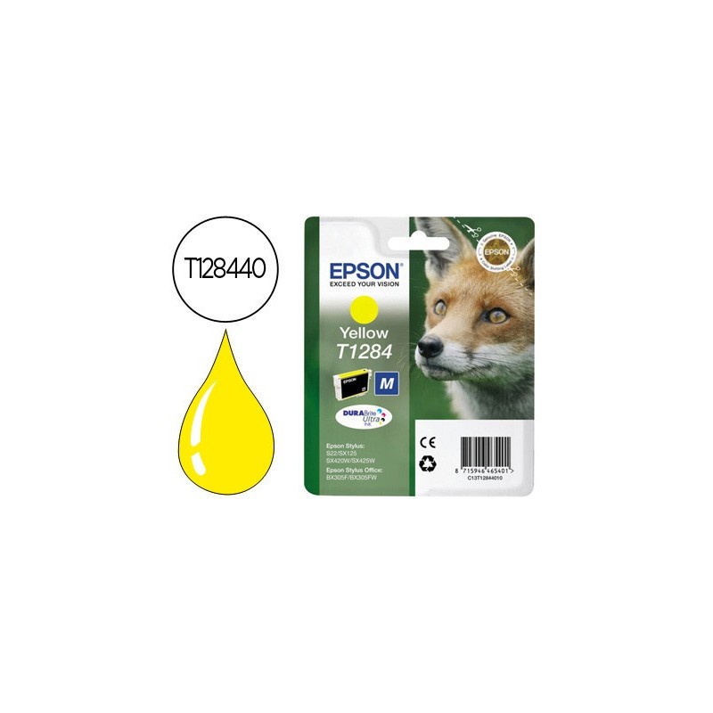 Ink-jet epson t1284 amarillo sx125 / sx420w / 425w / office bx305f -capacidad