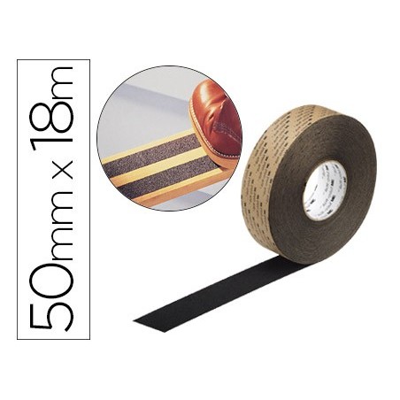 Cinta antideslizante 3m soporte de vinilo adhesivo  abrasivo 18mt x 50 mm
