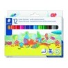 Rotulador staedtler color jumbo trazo 3 mm estuche de 12 unidades colores surtidos