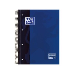 Bloc espiral oxford tapa extradura microperforado din a4 80 hojas cuadros 5mm colores surtidos