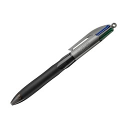Boligrafo bic cuatro colores con grip colore negro punta 1,3 mm