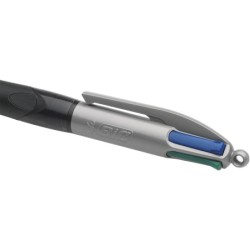 Boligrafo bic cuatro colores con grip colore negro punta 1,3 mm