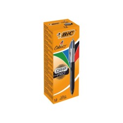 Boligrafo bic cuatro colores con grip colore negro punta 1,3 mm