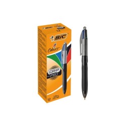 Boligrafo bic cuatro colores con grip colore negro punta 1,3 mm