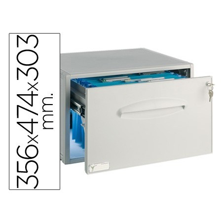 Archivador archisystem para carpetas colgantes con cerradura 356x474x303 mm color gris