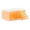Fichero cajones de sobremesa archivo 2000 340x270x260 mm apilables 5 cajones naranja mandarina translucido