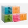 Fichero cajones de sobremesa archivo 2000 340x270x260 mm apilables 5 cajones naranja mandarina translucido