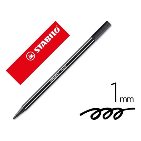 Rotulador stabilo acuarelable pen 68 negro punta gruesa 1mm