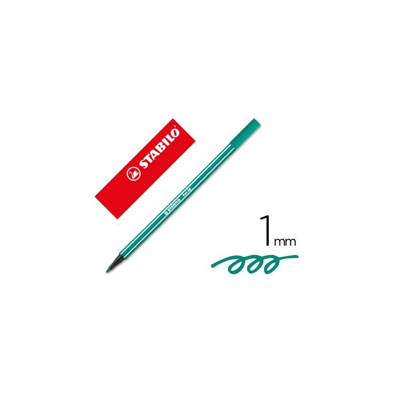Rotulador stabilo acuarelable pen 68 verde esmeralda punta gruesa 1mm