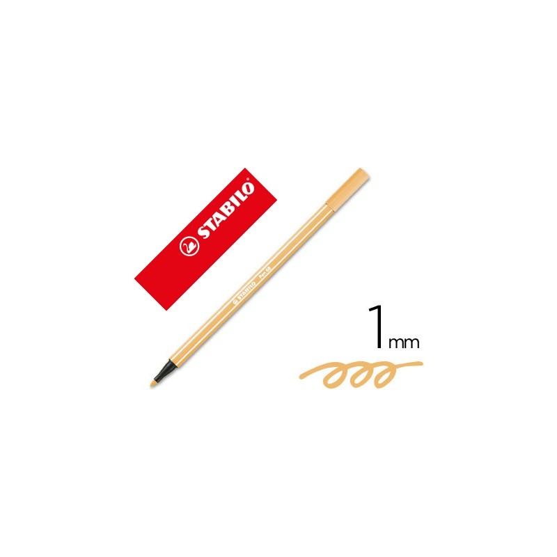 Rotulador stabilo acuarelable pen 68 ocre oscuro punta gruesa 1mm
