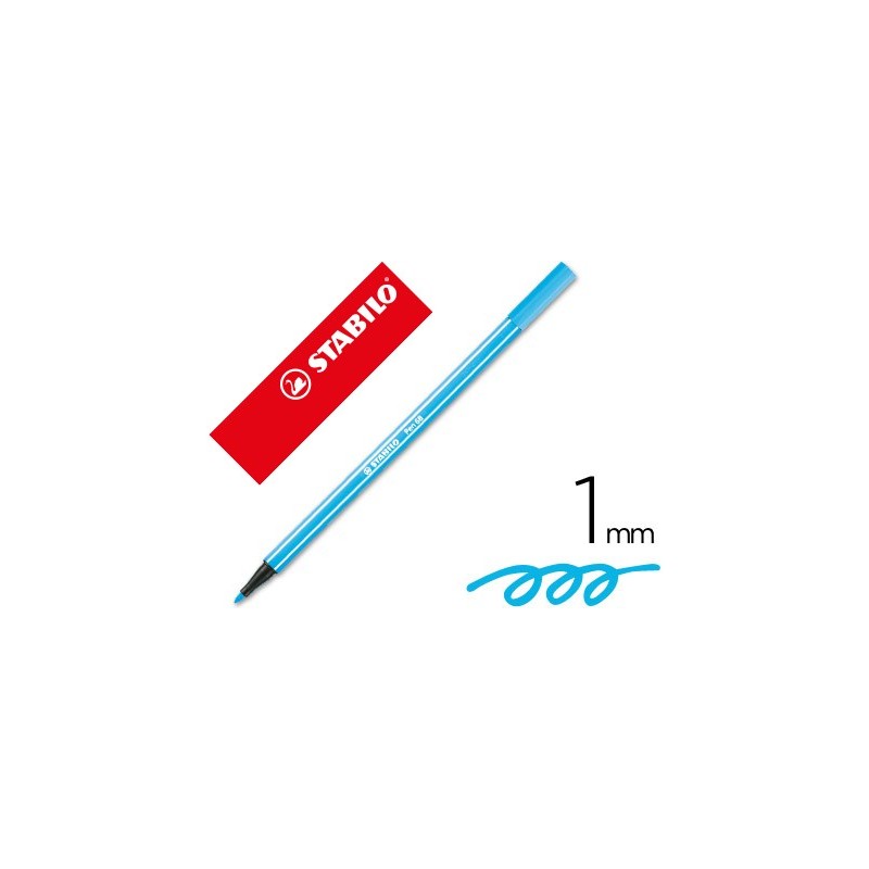 Rotulador stabilo acuarelable pen 68 azul celeste punta gruesa 1mm