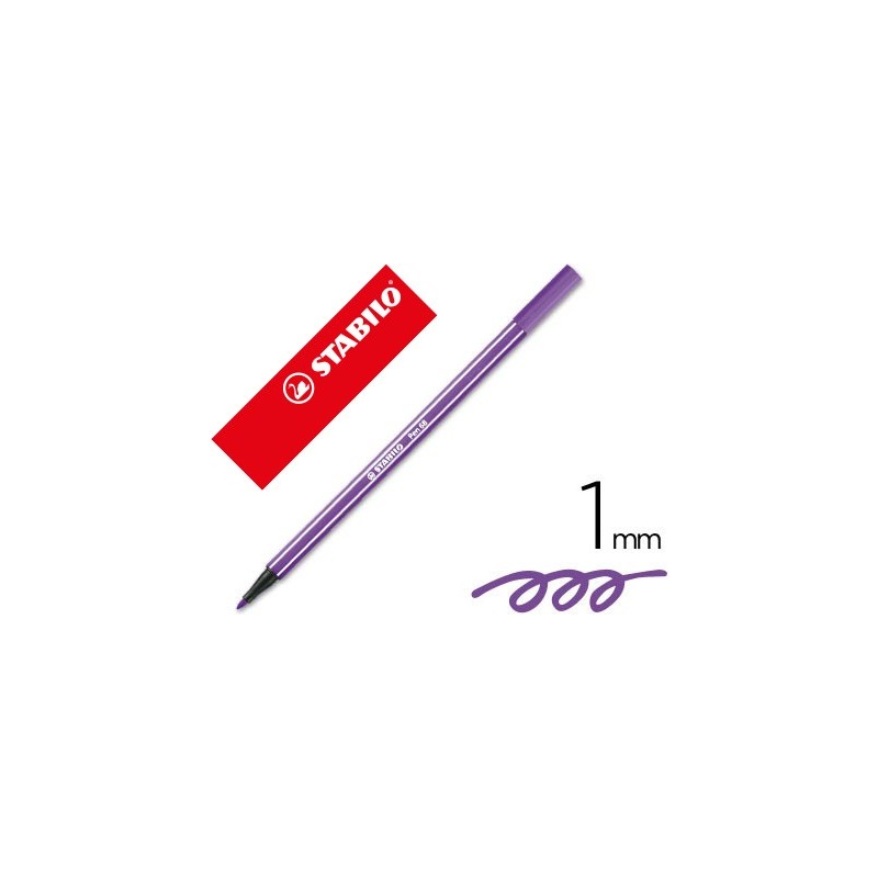 Rotulador stabilo acuarelable pen 68 violeta punta gruesa 1mm