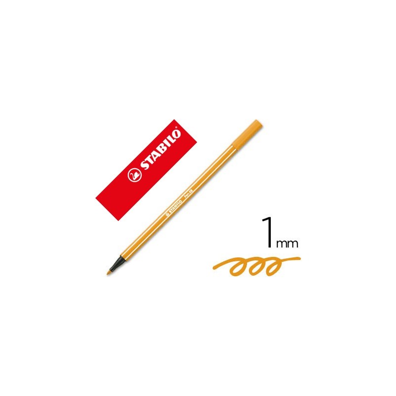 Rotulador stabilo acuarelable pen 68 naranja punta gruesa 1mm