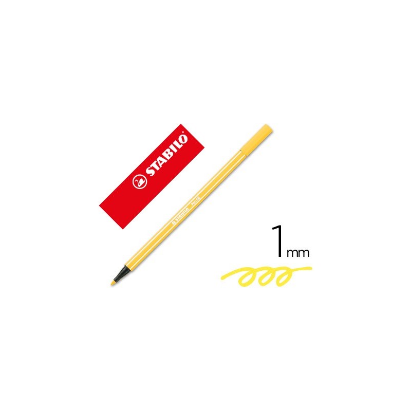 Rotulador stabilo acuarelable pen 68 amarillo limon punta gruesa 1mm