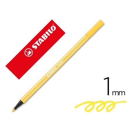 Rotulador stabilo acuarelable pen 68 amarillo limon punta gruesa 1mm