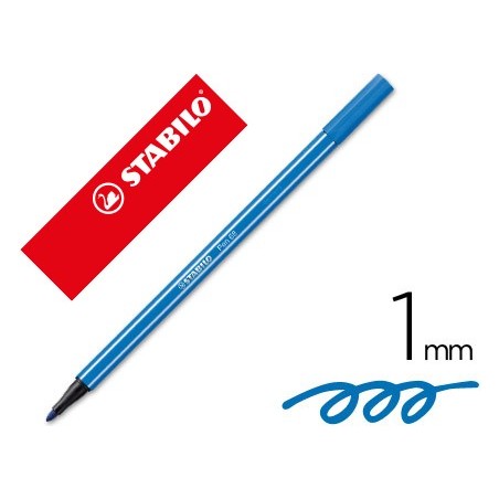 Rotulador stabilo acuarelable pen 68 azul marino punta gruesa 1mm