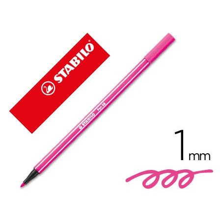 Rotulador stabilo acuarelable pen 68 rosa punta gruesa 1mm