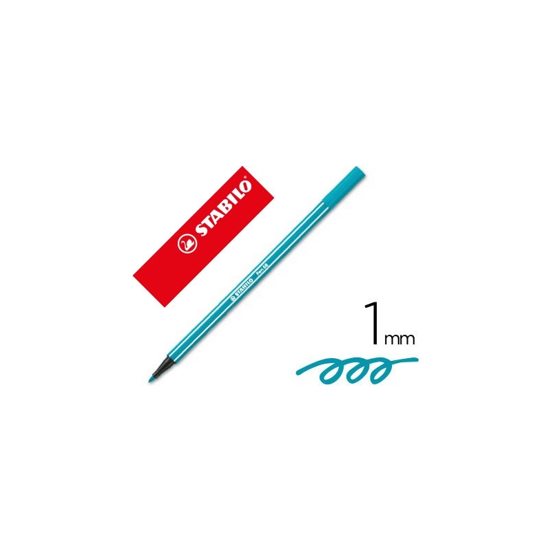 Rotulador stabilo acuarelable pen 68 turquesa punta gruesa 1mm