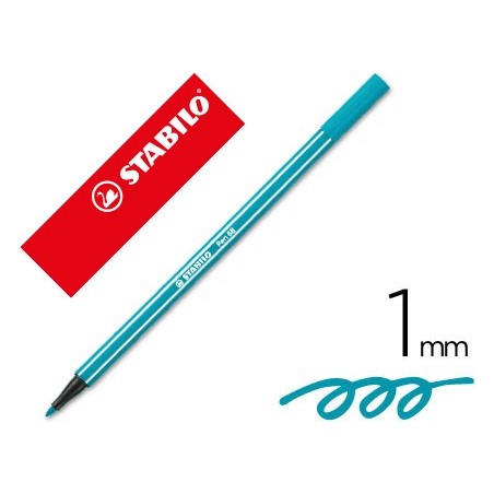 Rotulador stabilo acuarelable pen 68 turquesa punta gruesa 1mm