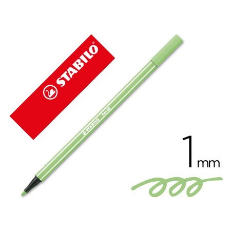 Rotulador stabilo acuarelable pen 68 verde hielo punta gruesa 1mm