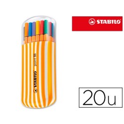 Rotulador stabilo punta de fibra point 88 zebrui estuche de 20 unidades colores surtidos