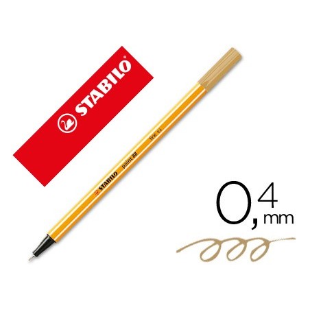 Rotulador stabilo punta de fib ra point 88 ocre oscuro punta fina 0,4mm