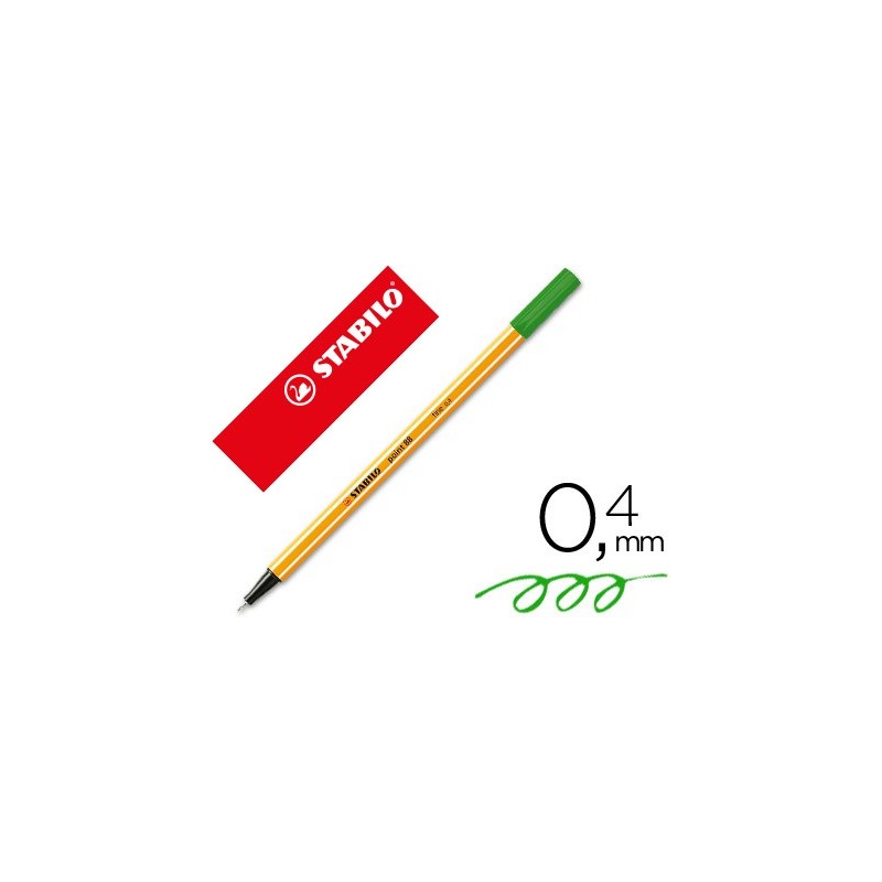 Rotulador stabilo punta de fib ra point 88 verde manzana punta fina 0,4mm Rotulador stabilo punta de fib ra point 88 verde manzana punta fina 0,4mm