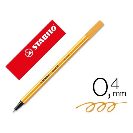 Rotulador stabilo punta de fib ra point 88 albaricoque punta fina 0,4mm