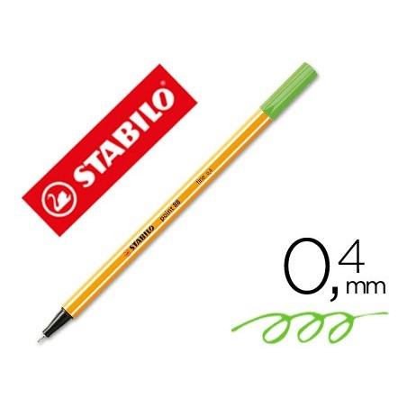 Rotulador stabilo punta de fib ra point 88 verde hielo punta fina 0,4mm