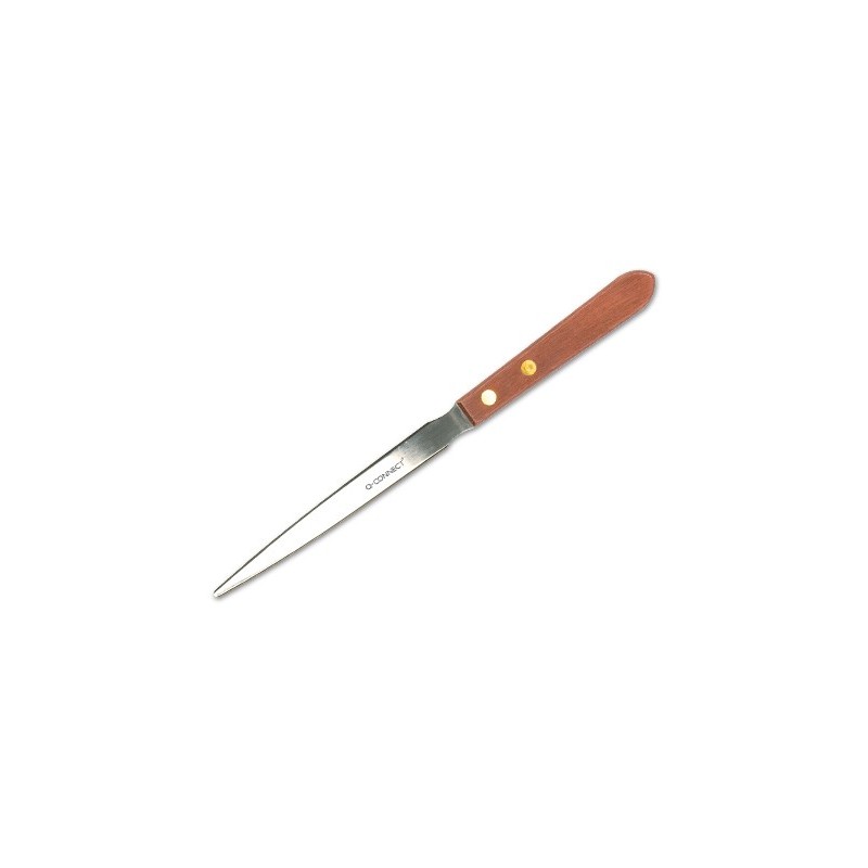 Abrecartas q-connect con mango de madera longitud 215 mm