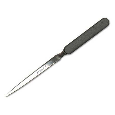 Abrecartas q-connect con mango de plastico negro longitud 190 mm