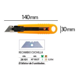 Cuter q-connect plastico ancho de seguridad retractil y con asa para colgar cuchilla 18 mm xd-123 blister 1 unidad
