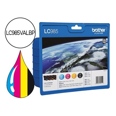 Ink-jet brother lc-985val 4 colores value pack negro/cian/magenta/amarillo dcp-j315w