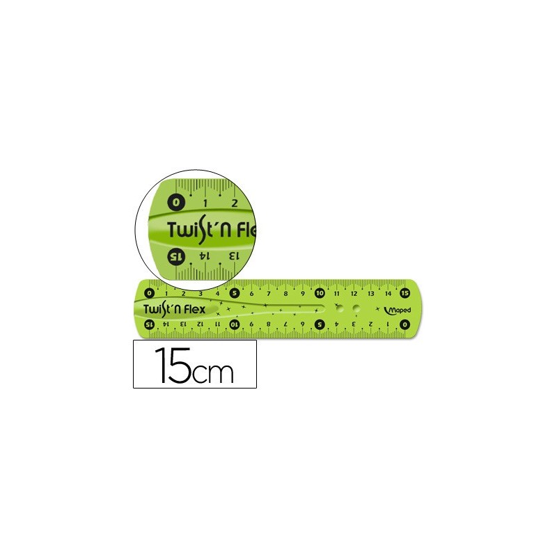 Regla maped plastico flexible 15 cm colores surtidos