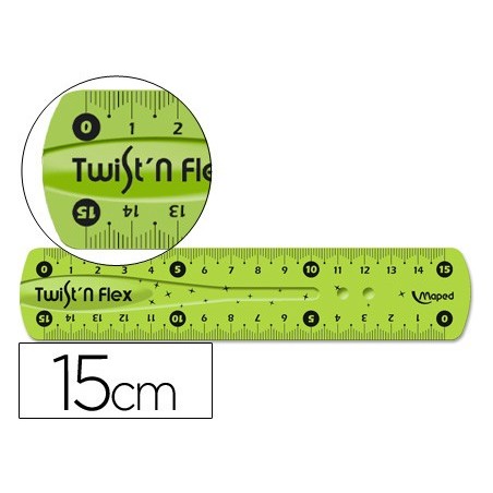 Regla maped plastico flexible 15 cm colores surtidos