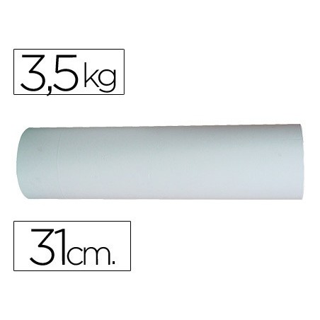 Papel blanco bobina ancho 31 cm longitud 250 mt gramaje 50 gr peso 3,5 kg
