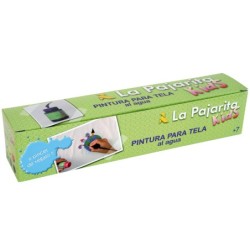 Pintura para tela la pajarita kids 25 ml caja de 6 unidades colores surtidos  pincel