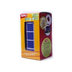 Gomets autoadhesivos cuadrados 20x20 mm azul rollo de 1770 unidades