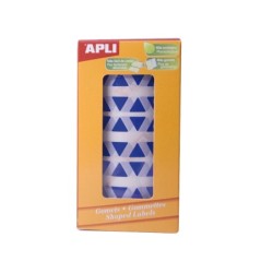 Gomets autoadhesivos triangulares 21x21x21 mm azul rollo de 2832 unidades