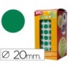 Gomets autoadhesivos circulares 20mm verde rollo de 1770 unidades