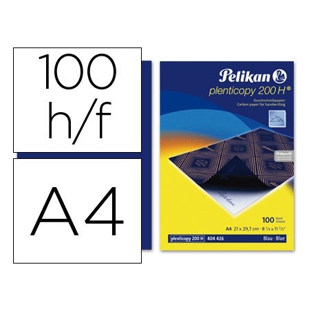 Papel carbon pelikan azul din a4 caja de 100 hojas