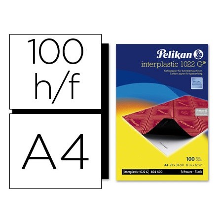 Papel carbon pelikan negro interplastic din a4 caja de 100 hojas