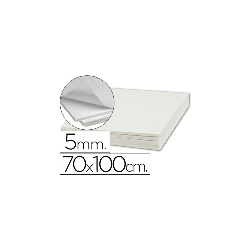 Carton pluma liderpapel blanco adhesivo 1 cara 70x100 cm espesor 5 mm Carton pluma liderpapel blanco adhesivo 1 cara 70x100 cm espesor 5 mm