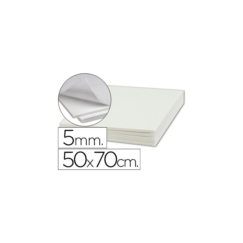 Carton pluma liderpapel blanco adhesivo 1 cara 50x70 cm espesor 5 mm Carton pluma liderpapel blanco adhesivo 1 cara 50x70 cm espesor 5 mm