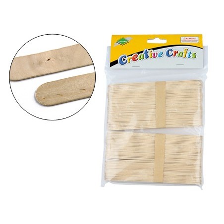 Palillo para manualidades liderpapel madera color natural 15x2 cm bolsa de 100 unidades