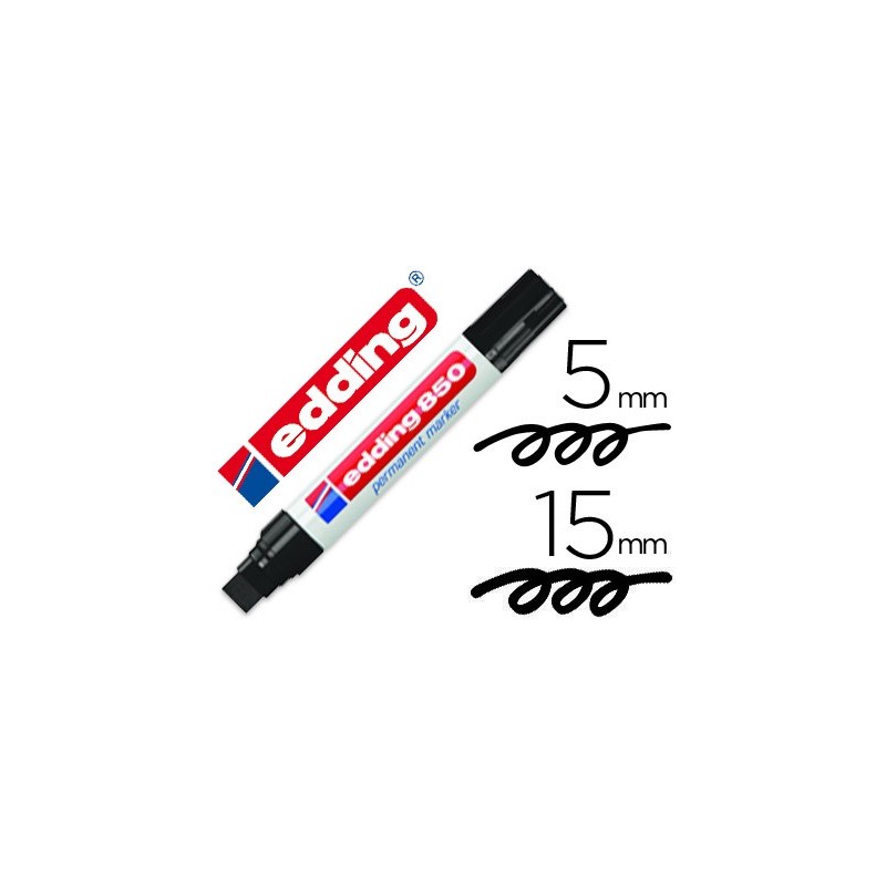 Rotulador edding marcador permanente 850 negro punta biselada 5-15 mm recargable Rotulador edding marcador permanente 850 negro punta biselada 5-15 mm recargable