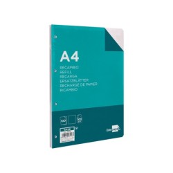 Recambio liderpapel a4 100 hojas 100g/m2 liso sin margen 4 taladros