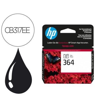 Ink-jet hp 364 negro especial foto photosmart premium-c309a/series c5300 / c6300 / b8500 / d5400 130pag 10x15