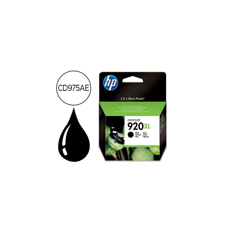 Ink-jet hp 920xl negro 1200pag officejet/920/6500